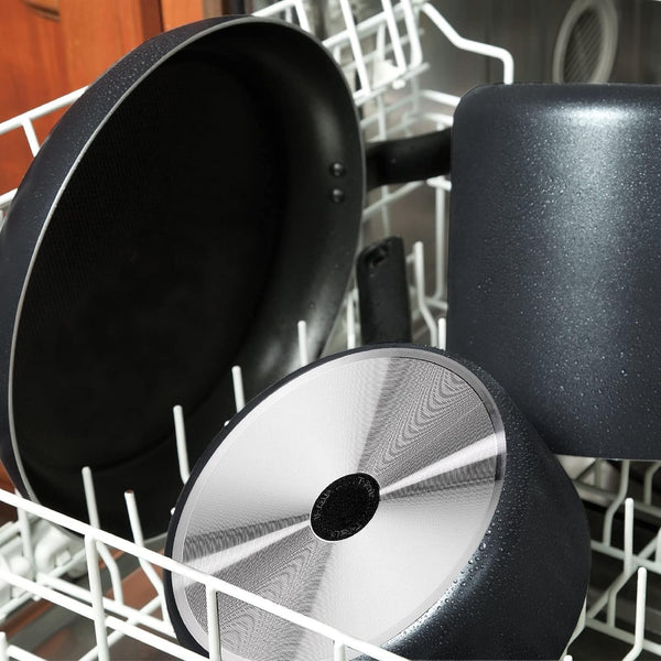 Initiatives Nonstick Cookware Set 18 Piece, Oven Broiler Safe 350F, Kitchen Cooking Set W/Fry Pans, Saucepans, Stockpots, Skillet, Spoons, Lids Pots and Pans Set Non Stick Dishwasher Safe Black8