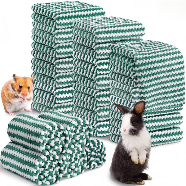Moukeren 20Pcs Guinea Pig Fleece Bedding Blankets Bulk Washable Small Animal Fleece Cage Liners Pet Wash Cloth Sleeping Mat Cover for Hamster Chinchilla Rabbit Hedgehog(Multicolor, 12 X 12 Inch)10