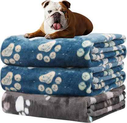 Rezutan Dog Blankets for 3 Pack Large Medium Pet Cat, Soft Fuzzy Washable Blanket, Comfort Flannel Suitable for Dogs Kennels & Beds, Sofas, Furniture, Gifts Puppy Essentials, 41 X 31 Inch, Black33