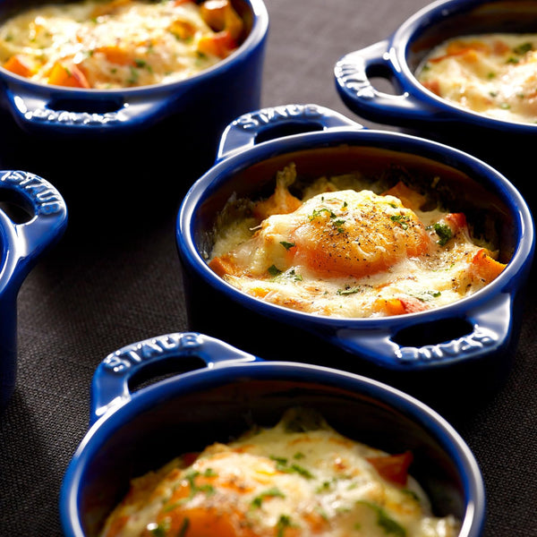 STAUB Ceramic Dutch Oven 3-Piece Mini round Cocotte, Dark Blue3
