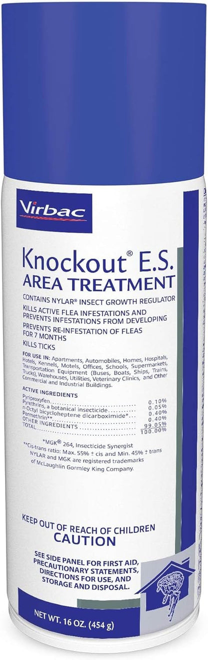 Virbac Knockout ES Area Treatment Carpet Spray for Fleas and Ticks 16 Oz1