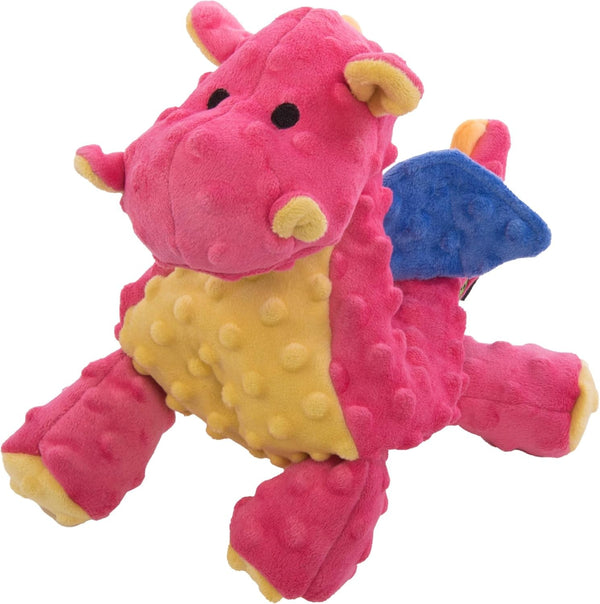 Godog Bubble Plush Dragons Squeaky Dog Toy, Chew Guard Technology - Coral, Large1