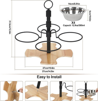 Elevated Cat Bowls 3 Adjustable Height 4 Stainless Steel Cats&Dogs | Pet Elevated Raised Cat Food and Water Bowls 3 Adjustable Heights 4 Stainless Steel Bowls for Indoor Cats Small Dogs5