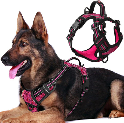 BARKBAY Dog Harness No Pull with ID Tag Pocket - Heavy Duty, Reflective, Easy Control for Large Dogs(Blue,L)64