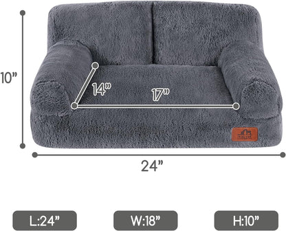 Hollypet Small Dog Large Cat Bed Puppy Couch Beds for Pets up to 25 Lbs | Fluffy Dog Cat Couch Plush Soft Warming Pets Beds with Machine Washable Cover and Non-Slip Bottom5