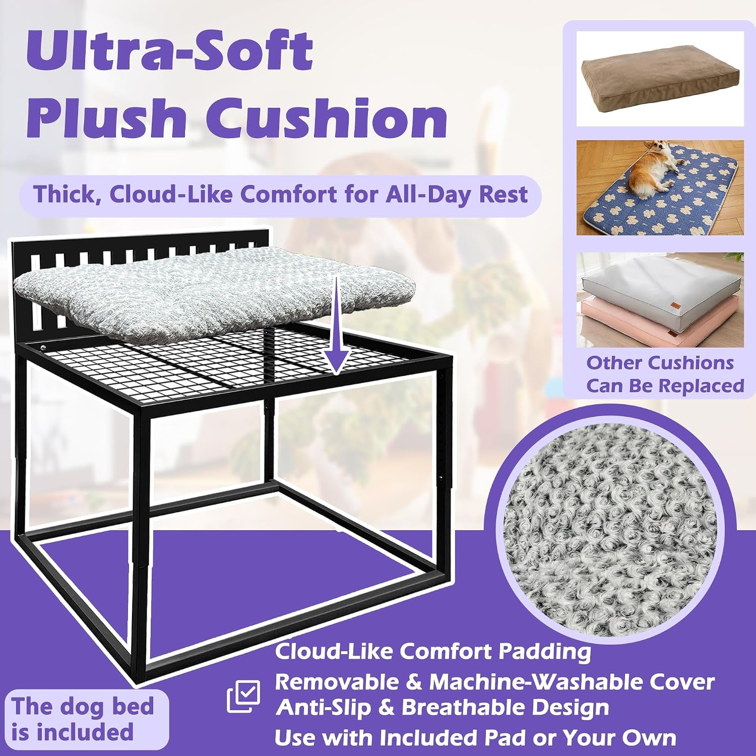 beside-dog-bed-adjustable-height-dog-bunk-beds-47x-31-metal-dogs-bed-frame-with-cushion-x-large