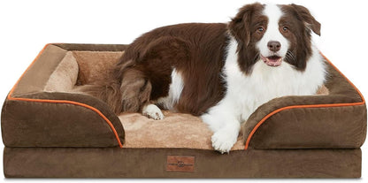 Comfort Expression Orthopedic Dog Bed for Extra Large Dogs with Bolster | Waterproof Dog Couch Bed with Washable Cover & Non-Slip Bottom, Supportive Egg Crate Foam XL Pet Bed, 42X30 Inch68