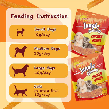 Jungle Calling Mini Chicken Strips Training Treats for Small Dogs and Cats | Soft & Chewy High Protein Limited Ingredient Puppy Snacks, Grain Free & Easy to Digest, No Artificial Additives, 10.6 Oz8