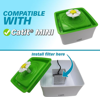 Filters for Catit Mini Fountain, 6-Pack | Compatible with Catit Mini Pet Water Fountains. Includes 6 Activated Charcoal Replacement Water Filters.2