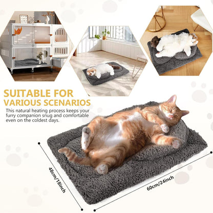 Tailtastic Self Warming Cat Bed with U-Shaped Neck Support Pillow 24"X18" | Heat-Reflective Layer,Orthopedic Support,Milk Fleece & PP Cotton Fill, Non-Slip Bottom, Fits Crates, Sofas & Windows5