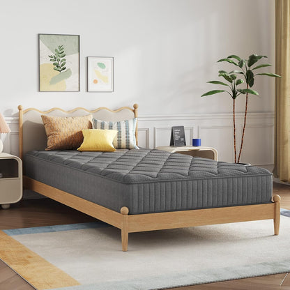 8 Inch Twin Size Mattress,Twin Hybrid Mattress | Pocketed Coils & Gel-Infused Memory Foam for Back Pain Relief & Contour Support Mattresses in a Box Certipur-Us Certified2