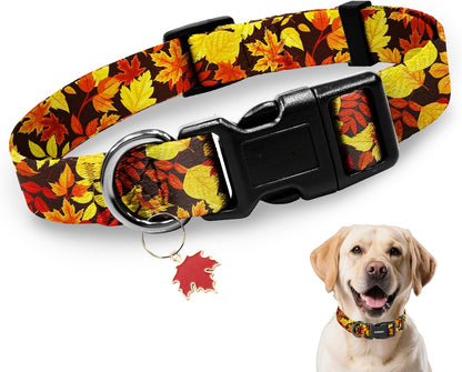 Kazazoo Dog Collar Cute and Soft Nylon Puppy Collar Girl Dogs, Adjustable Purple Dog Collars for Medium Dogs, Purple Flowers-M22