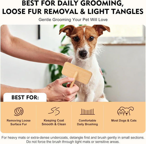 Slicker Brush for Dogs & Cats, Dog & Cat Brush for Shedding & Grooming | Deshedding Tool, Loose Fur Removal, Undercoat Removal, Gentle Coated Tips, Air-Cushion Pad, Long & Short Hair Pet, Detangling4