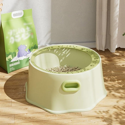 Pet Supplies, Open Cat Litter Box with Scoop,Easy to Clean & Install for Rabbits(Green)3