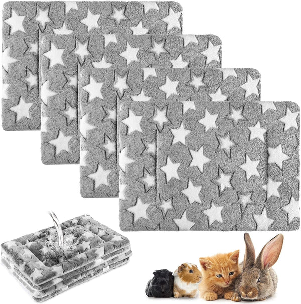 Haull 4 Pcs Waterproof Guinea Pig Bedding Soft Dog Cat Bed Crate Mat Small Animal Plush Cage Liners Rabbit Bunny Kennel Pad Reversible Cozy Pee Thickened Hamster Pad(Tie Dyed,13 X 10 Inch)9