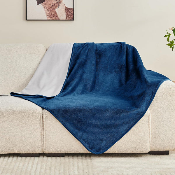 Waterproof Blanket 60"X80" for Adults, Reversible Waterproof Bed Cover for Dogs Cats Pets, Soft Leakproof Blanket for Bed Couch Sofa Furniture Protector, Dusty Pink/Off White8