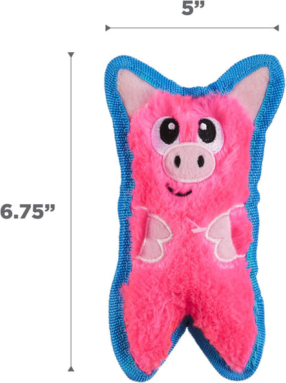 Outward Hound Durablez Minis – Squeaky Plush Dog Toy, No Stuffing for Less Mess, Interactive & Tough, Jumbo Squeaker, Puppies & Small Dogs, Pig, 6.8"6