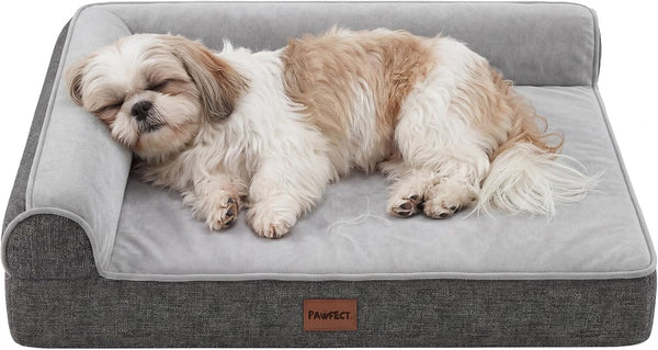 Pawfect Orthopedic Dog Bed for Small, Medium & Large Dogs, Memory Foam Pet Bed with 3 Waterproof Covers, Washable Removable Velvet Cover, Supportive Bolsters, Non-Slip Base (Medium: 32.5"X24.5"X7.5")9