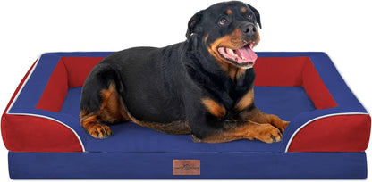 Comfort Expression Orthopedic Dog Bed for Extra Large Dogs with Bolster | Waterproof Dog Couch Bed with Washable Cover & Non-Slip Bottom, Supportive Egg Crate Foam XL Pet Bed, 42X30 Inch49