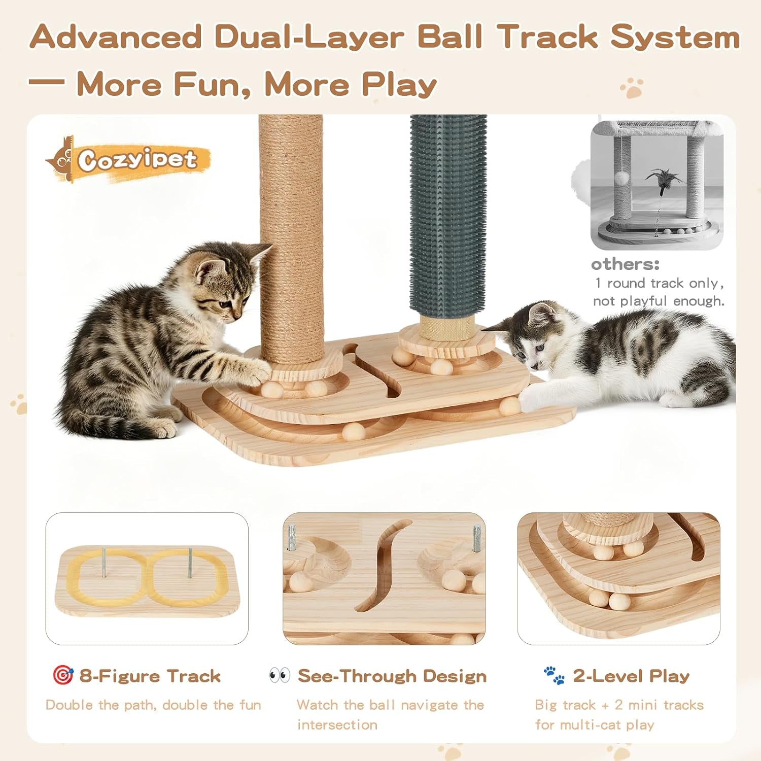 cat-scratching-post-with-bed-4-in-1-small-cat-tree-tower-sisal-scratcher-elevated-washable-bed-track-ball-toy-built-in-self-groomer