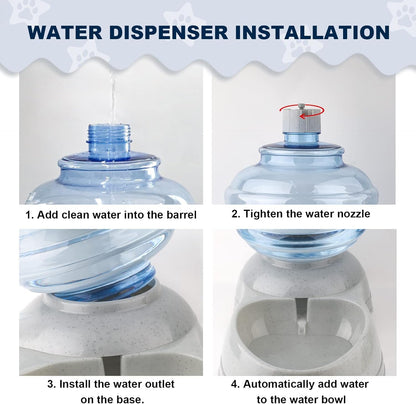 3 Gallon Large Dog Water Dispenser, Automatic Gravity Pet Waterer Station for Large Dogs and Multiple Pets, Indoor/Outdoor Dog Water Bowl with Anti-Slip Base, Bpa-Free, Grey6