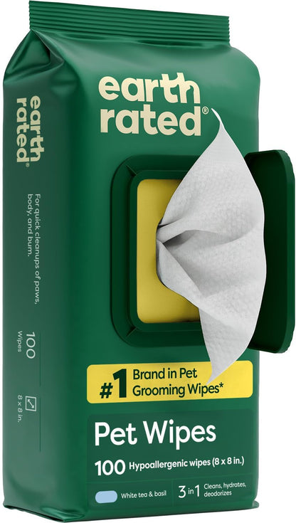 Earth Rated Dog Wipes for Paws & Butt, Deodorizing, Unscented, 100Ct | Hypoallergenic, 3-In-1 Cleaning and Hydrating, for Grooming Paws, Body and Butt11