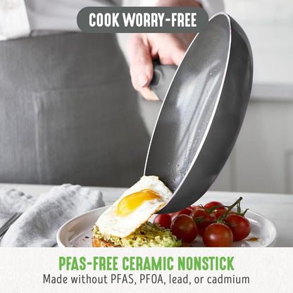Essentials 12 Piece Cookware Set, Pfas-Free Ceramic Nonstick Pots & Pans, Induction Ready for All Cooktops, Kitchen Cooking & Serving Utensils, Dishwasher Safe, Charcoal Gray3