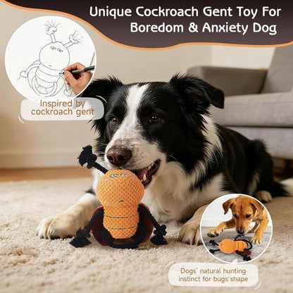 Yipetor Cockroach Squeaky Dog Toy, Puppy Rope Chew Toy for Medium Dogs | anti Boredom, Tug of War, Machine Washable, Teeth Cleaning, Crinkle Paper, Plush Toy, Separation Anxiety3