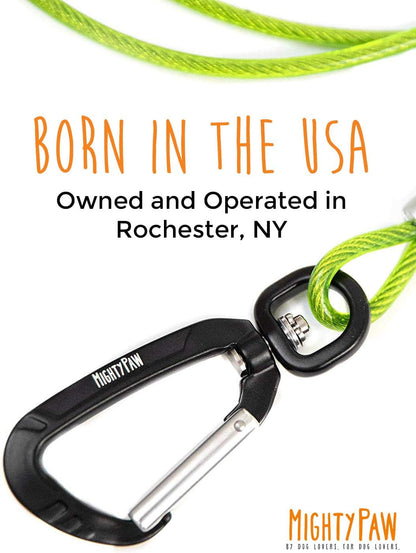 Mighty Paw Dog Leash - anti Biting Pets Leashes - Chew Proof Metal Cable - Ideal for Large Dogs and Teething Puppies - Braided Cord with Padded Handle - Six Foot - Green9