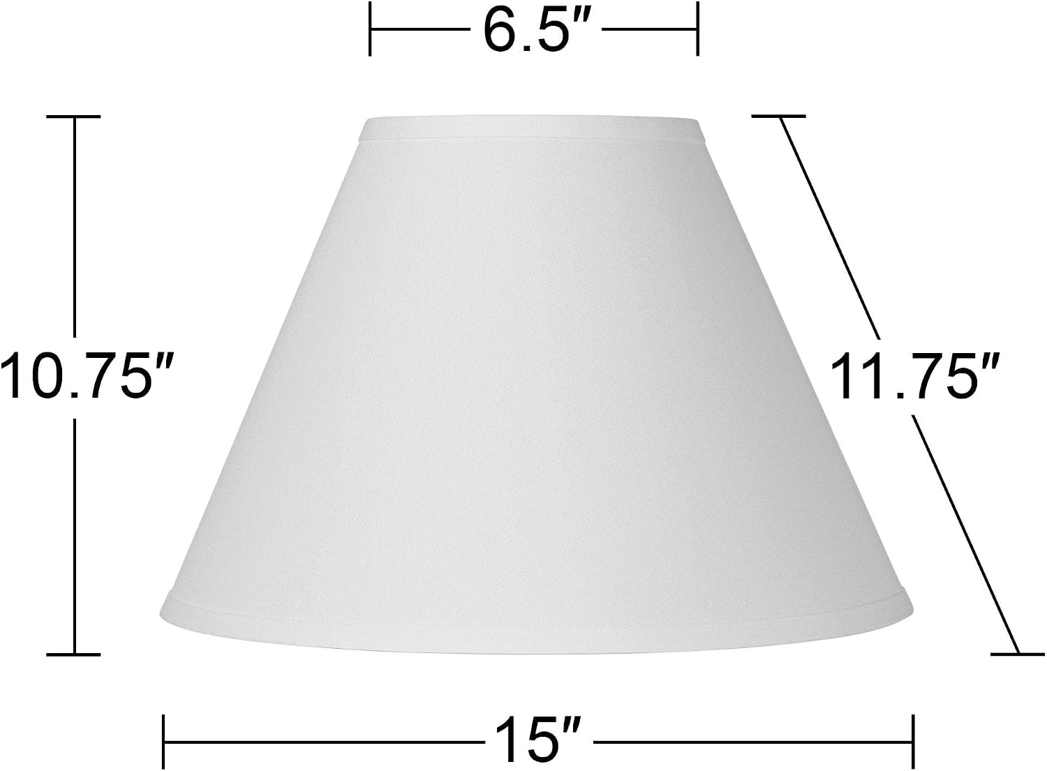 antique-large-white-linen-lamp-shades-6-5x15x10-75-spider-set-of-2-6-5-top-x-15-bottom-x-10-75-high-replacement-for-table-lamps-empire-shade-pre-assembled-harp-finial