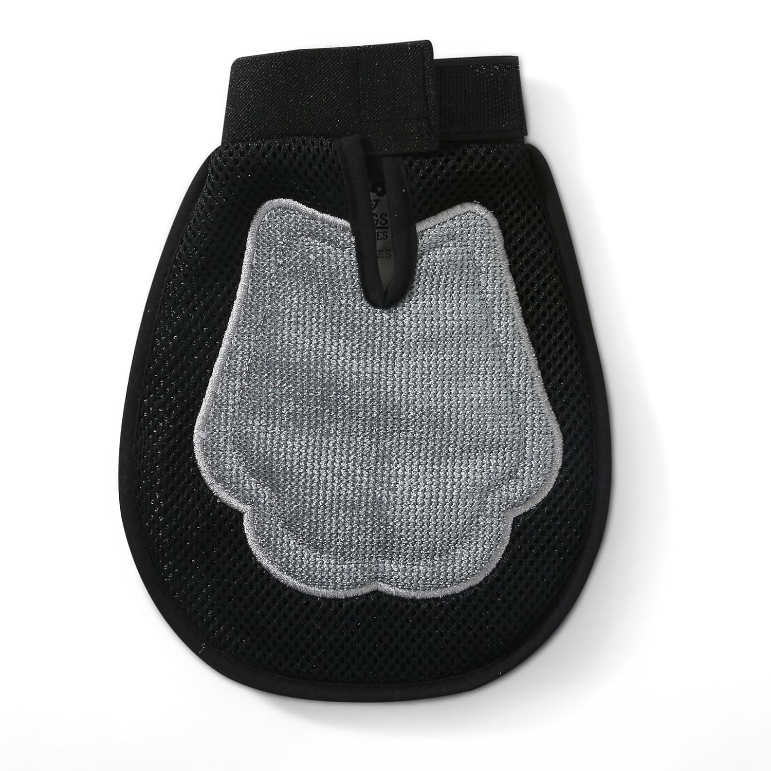 wags-wiggles-dual-sided-dog-grooming-glove-one-size-1-count-rubber-and-velour-sides-2-in-1-design-wet-or-dry-use-brushing-massaging-and-fabric-fur-removal