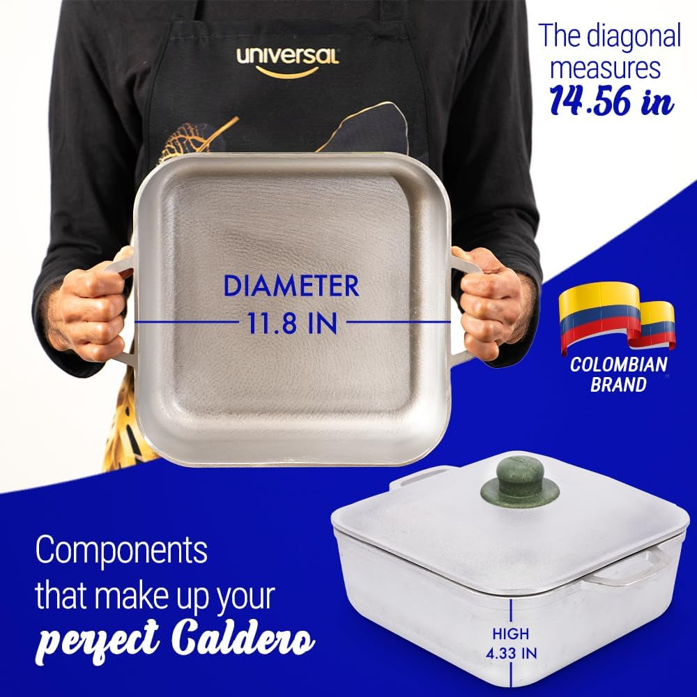9-quart-24-cups-square-caldero-cast-aluminum-cooking-pot-with-lid-oven-safe-dutch-oven-pot-for-rice-soups-stews-roasting-everyday-cooking