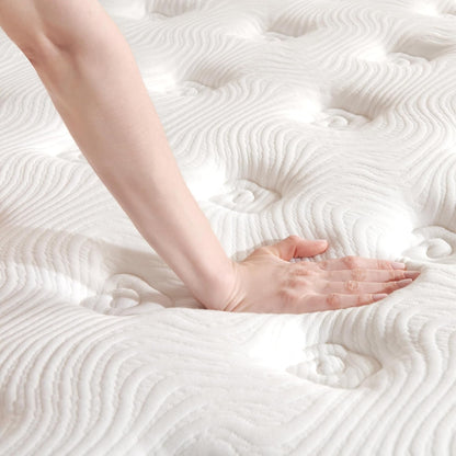 Full Size Mattress, 10 Inch Hybrid with Memory Foam & Individual Pocketed Springs Bed in a Box, Medium Firm, Support Coils & Breathable, Pressure Relief, Certipur-Us & Fiberglass Free, 75"X54"X10"3