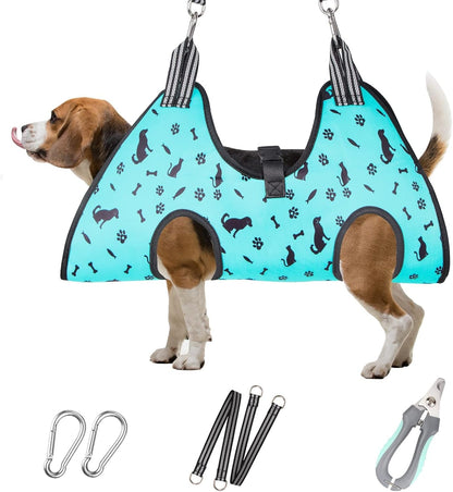 ATESON Pet Grooming Hammock with Nail Clippers/Nail Trimmers/Grooming Scissors, Dog Grooming Harness for Nail Trimming, Pet Grooming Sling Helper10