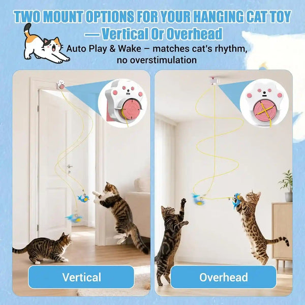 Interactive Cat Toys for Indoor Cats, Automatic Flying Bird & Mouse | Chase Exercise Enrichment Stimulation, USB Large-Capacity Rechargeable Electric Door Hanging Toy for Bored Kitten & Adult Cat8