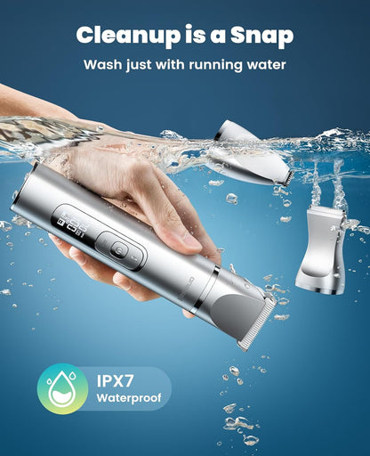 Oneisall 4 in 1 Dog Grooming Kit with LCD Display | Paw Hair Trimmer & Nail Grinder, Rechargeable, Cordless, Low Noise, IPX7 Waterproof, 3 Speeds Pet Grooming Clippers6