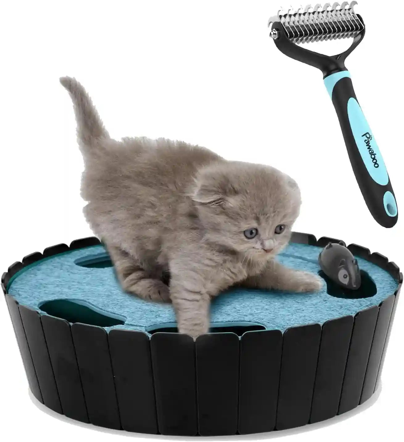 pawaboo-interactive-cat-toy-with-running-mouse-electronic-motion-cat-toy-automatic-teaser-for-indoor-cats-pop-and-play-hide-seek-cat-toys-hunting-mouse-for-pet-cat-kitten-play-fun-exercise-green