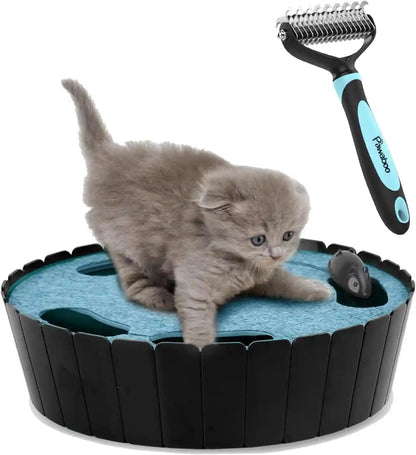 Pawaboo Interactive Cat Toy with Running Mouse, Electronic Motion Cat Toy Automatic Teaser for Indoor Cats, Pop and Play Hide Seek Cat Toys Hunting Mouse for Pet Cat Kitten Play Fun Exercise, Green9