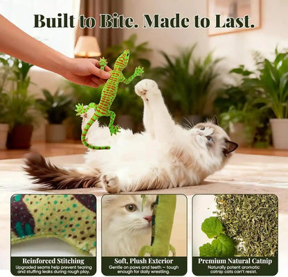 Ciyvolyeen 4 Pack Plush Lizard Catnip Toys for Indoor Cats | Lifelike Lizard Cat Toy Sparks Hunting Instinct, Soft Plush with Catnip, Durable Design, Boredom Relief, Interactive Play4