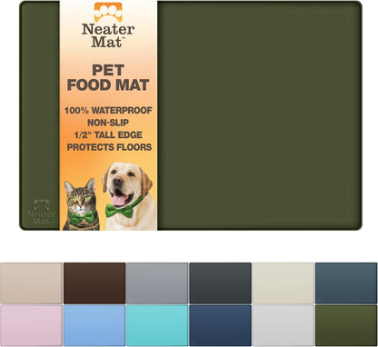 Neater Pet Brands Neater Mat Pet Mats for Food and Water, Cat & Dog Bowl Mat Waterproof Silicone, Feeding Tray, Dog Food Mats for Floors, Placemat W/Raised Edge for under Bowls, 16” X 10”, Cappuccino5
