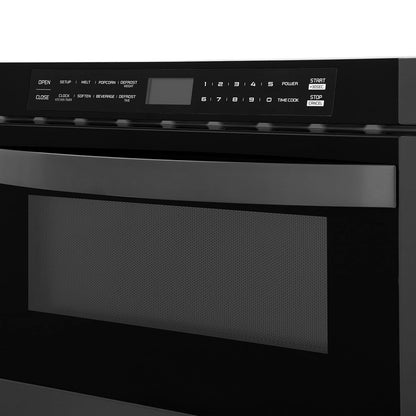 ZLINE 24" 1.2 Cu. Ft. Built-In Microwave Drawer in Black Stainless Steel8
