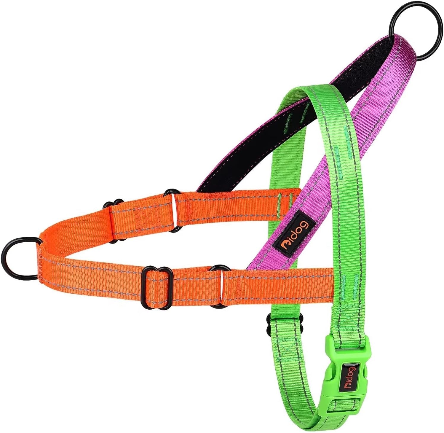 didog-no-pull-dog-harness-for-large-dogs-soft-padded-handle-green-l-quick-fit-easy-on-and-off-front-adjustable-lightweight-vest-colorful-reflective-strips-easy-for-walking-and-training