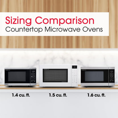 SMC1585KW Convection Countertop Microwave Oven with Removeable 15.4" Carousel Turntable, 1.5 Cubic Feet, 900 Watt, Sensor Cooking, White | 1.5 Cubic Feet, 900 Watt, Removeable 15.4" Carousel Turntable, Sensor Cooking8