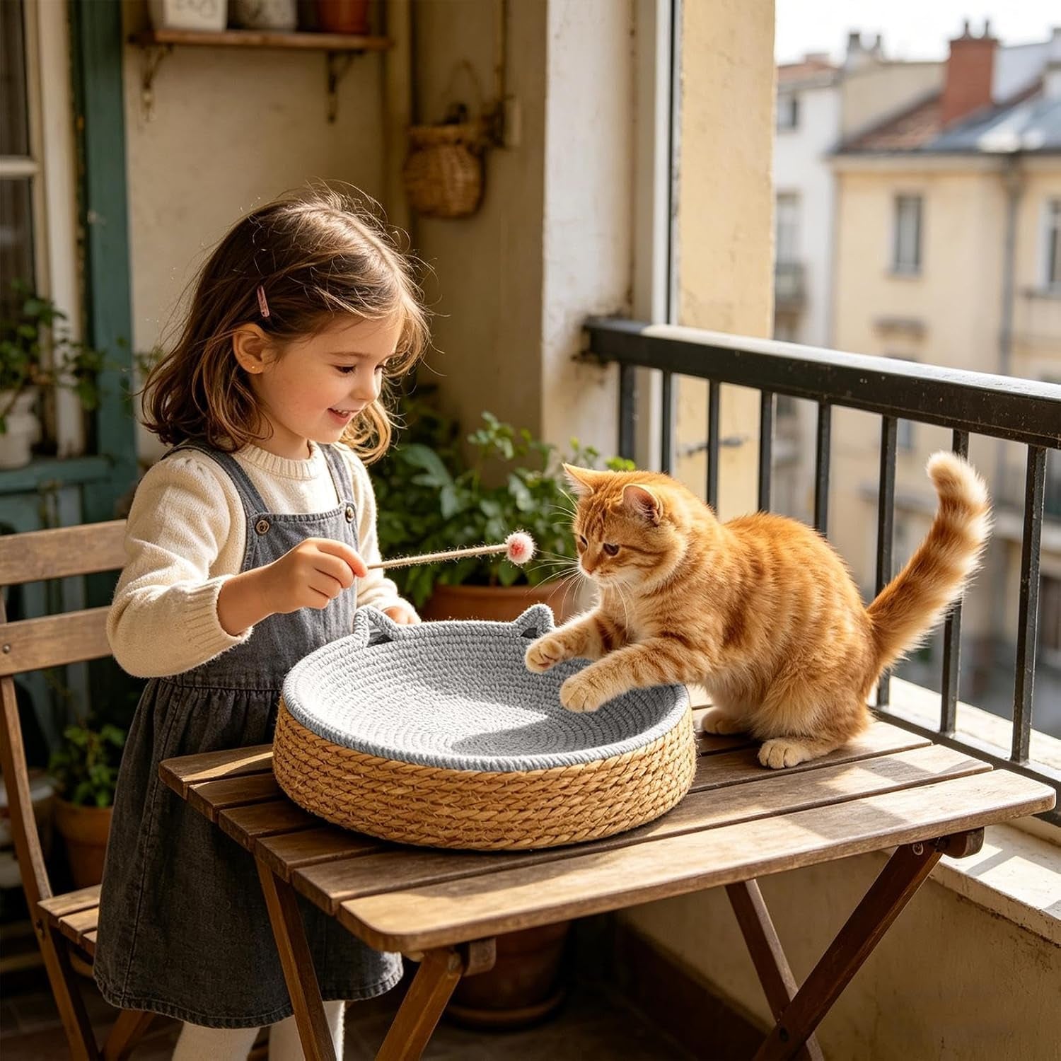 circle-cat-scratcher-breathable-woven-resting-nest-kitten-ear-design-cotton-rope-round-cat-bed-for-play-exercise-enrichment-activity-nail-trimming-paws-care-furniture-safety