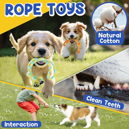 Puppy Toys for Teething, 9 Pack Cute Dog Chew Toys for Small Dogs | Tough Plush, Treat Ball & Ropes, Squeaky Toys with Crinkle, Keep Dogs Busy for Boredom, Tug of War, Suitable for Small Breed4