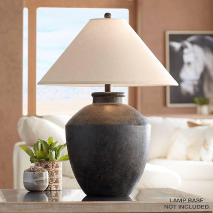 Extra Large White Linen 2-Pack Chimney Lamp Shades 6X23X13.5 (Spider) | 6" Top X 23" Bottom X 10.5" High X 13.5" Slant Replacement for Table + Floor Lamps Set Shade Pre-Assembled Harp + Finial5