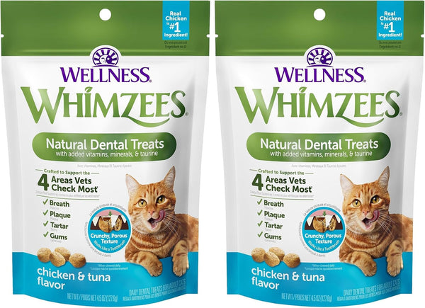 Wellness WHIMZEES Cat Dental Treats, Freshens Breath, Chicken and Salmon Flavor, 4.5 Oz Bag11