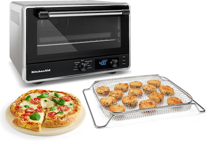 Kitchenaid Digital Countertop Oven, Air Fryer & Pizza Stone, KCO128CU | No-Flip Air Fry Basket and 360° Air Fry System, 10 Essential Cooking Settings, Pizza Stone Included1