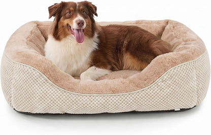 INVENHO Medium Dog Beds for Medium Dogs Washable, Rectangle Dog Bed Medium Size Dog, Orthopedic Dog Bed, Warming Soft Calming Sleeping Puppy Bed Durable Pet Bed with Anti-Slip Bottom M(30"X24"X9")16