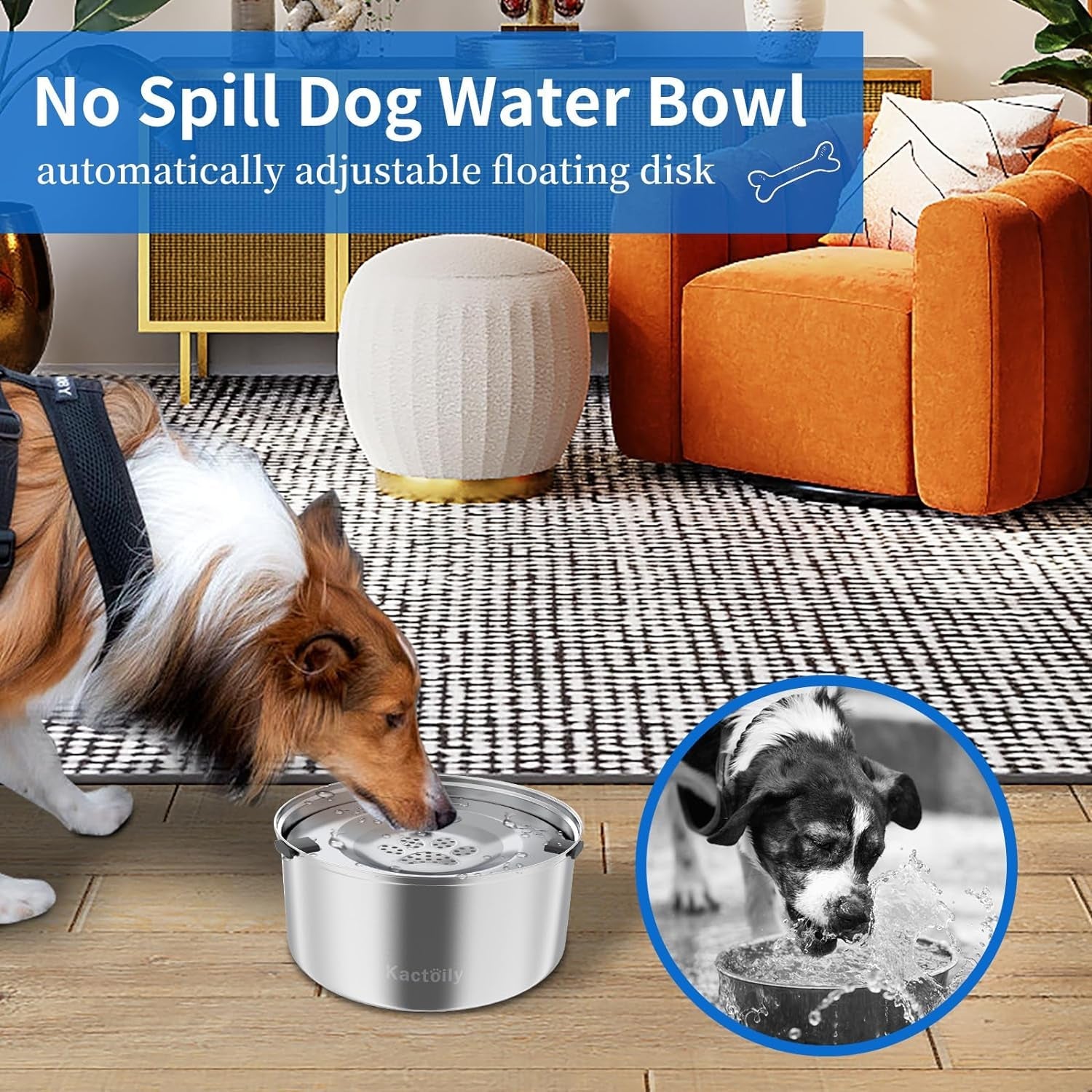 kactoily-3l-101oz-large-capacity-dog-water-bowl-stainless-steel-no-spill-dog-bowls-slow-drinking-dog-water-feeder-dispenser